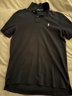 Polo by Ralph Lauren Black Short-Sleeve Polo with White Pony